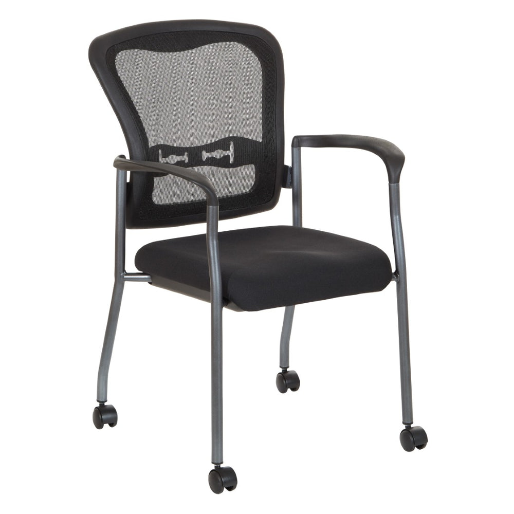 OSP Home Furnishings Titanium Pro-line Stackable Visitors Chair with Lumbar Support for Reception Spaces 84540-30