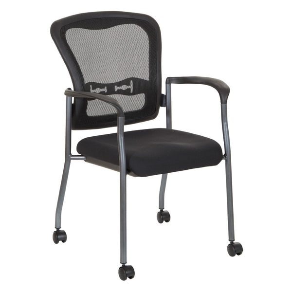 OSP Home Furnishings Titanium Pro-line Stackable Visitors Chair with Lumbar Support for Reception Spaces 84540-30
