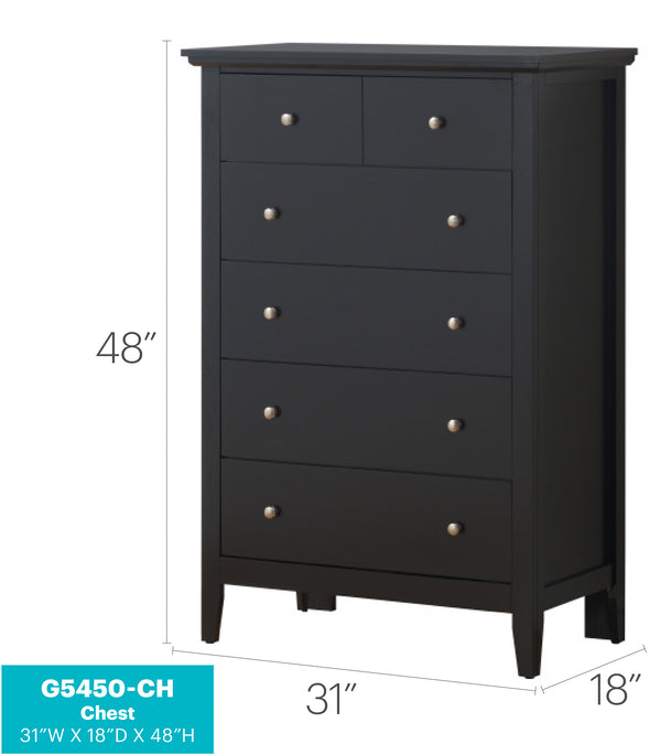 English Elm Hammond G5450-CH Chest Black – Durable 48"H x 32"W Storage Chest with Sleek Wood Veneer Finish, Spacious Drawers B078118398