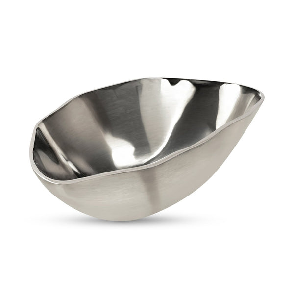 English Elm Forde Polished Aluminum Sculptural Bowl Organic Form Accent for Console or Coffee Table B2769P498422