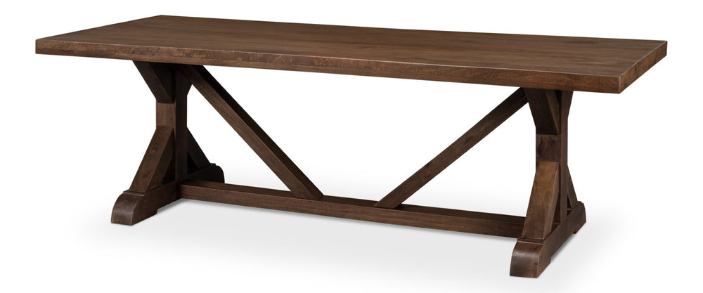 Sarreid Silas Dining Table - Elegant Walnut Finish With Mango Wood Accents For Stylish Dining Spaces Brown  53700