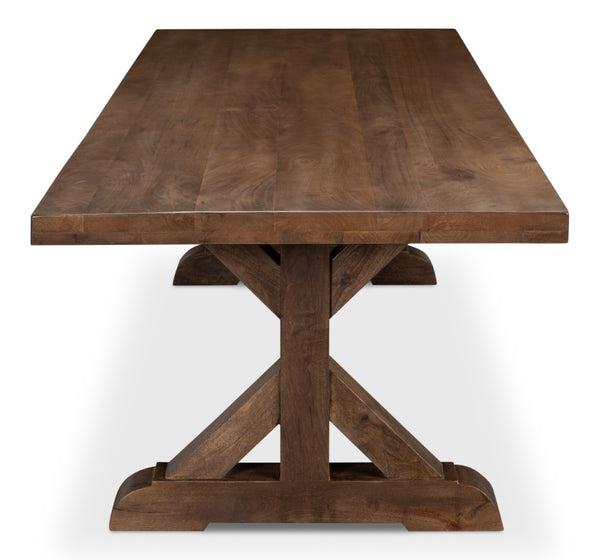 Sarreid Silas Dining Table - Elegant Walnut Finish With Mango Wood Accents For Stylish Dining Spaces Brown  53700