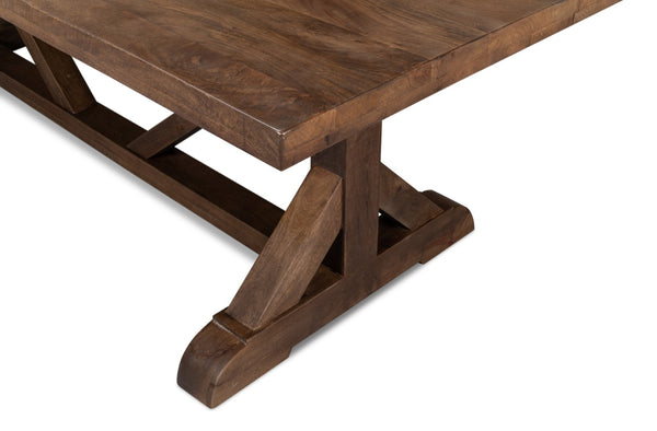 Sarreid Silas Dining Table - Elegant Walnut Finish With Mango Wood Accents For Stylish Dining Spaces Brown  53700