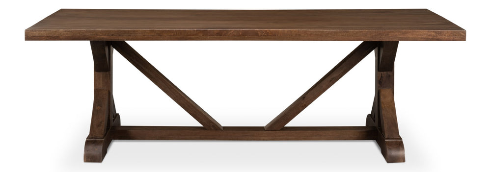 Sarreid Silas Dining Table - Elegant Walnut Finish With Mango Wood Accents For Stylish Dining Spaces Brown  53700