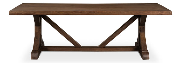 Sarreid Silas Dining Table - Elegant Walnut Finish With Mango Wood Accents For Stylish Dining Spaces Brown  53700