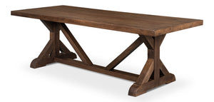 Sarreid Silas Dining Table - Elegant Walnut Finish With Mango Wood Accents For Stylish Dining Spaces Brown  53700