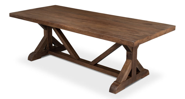 Sarreid Silas Dining Table - Elegant Walnut Finish With Mango Wood Accents For Stylish Dining Spaces Brown  53700