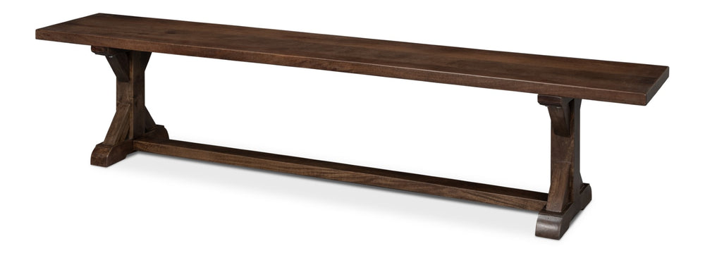 Sarreid Silas Bench - Elegant Walnut Finish With Mango Accents For Modern Home Décor And Versatile Seating Brown  53701