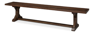 Sarreid Silas Bench - Elegant Walnut Finish With Mango Accents For Modern Home Décor And Versatile Seating Brown  53701