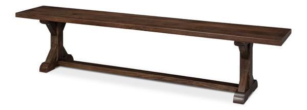 Sarreid Silas Bench - Elegant Walnut Finish With Mango Accents For Modern Home Décor And Versatile Seating Brown  53701