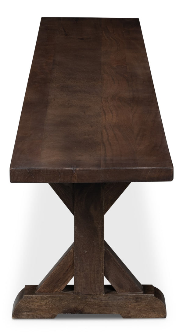 Sarreid Silas Bench - Elegant Walnut Finish With Mango Accents For Modern Home Décor And Versatile Seating Brown  53701