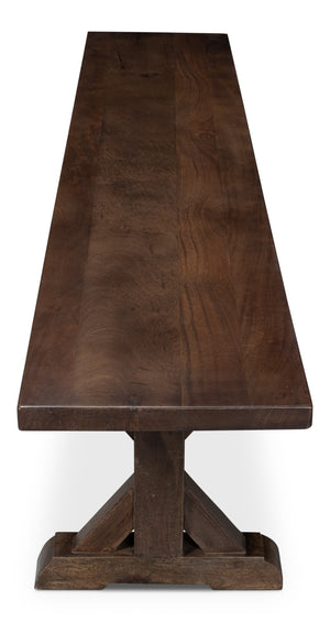 Sarreid Silas Bench - Elegant Walnut Finish With Mango Accents For Modern Home Décor And Versatile Seating Brown  53701