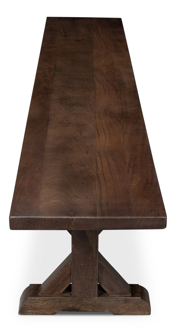 Sarreid Silas Bench - Elegant Walnut Finish With Mango Accents For Modern Home Décor And Versatile Seating Brown  53701