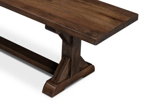 Sarreid Silas Bench - Elegant Walnut Finish With Mango Accents For Modern Home Décor And Versatile Seating Brown  53701