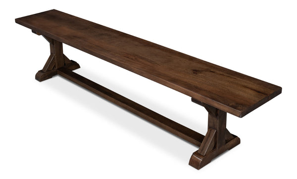 Sarreid Silas Bench - Elegant Walnut Finish With Mango Accents For Modern Home Décor And Versatile Seating Brown  53701