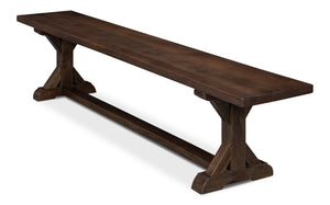 Sarreid Silas Bench - Elegant Walnut Finish With Mango Accents For Modern Home Décor And Versatile Seating Brown  53701