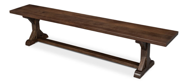 Sarreid Silas Bench - Elegant Walnut Finish With Mango Accents For Modern Home Décor And Versatile Seating Brown  53701