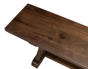 Sarreid Silas Bench - Elegant Walnut Finish With Mango Accents For Modern Home Décor And Versatile Seating Brown  53701