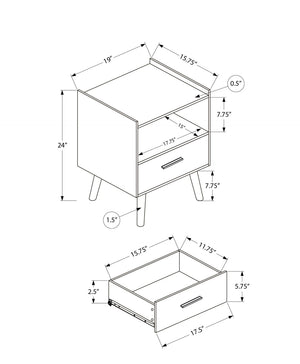 English Elm Accent Side Table Rustic Grey Laminate Compact Storage Cabinet Transitional Bedroom Grey B2710P461707