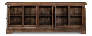 Sarreid Gentry Sideboard - Unique Carved Doors, Elegant Mango Wood, Beautiful Walnut Finish For Any Space Brown  53702