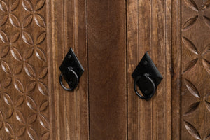 Sarreid Gentry Sideboard - Unique Carved Doors, Elegant Mango Wood, Beautiful Walnut Finish For Any Space Brown  53702