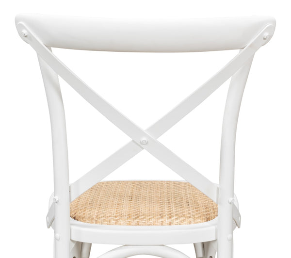Sarreid Tuileries Side Chair Set Of 2 - Elegant White Design With Oak Frame & Comfortable Padded Cane Seat White  53704