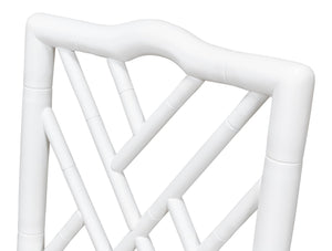 Sarreid Brighton Bamboo Side Chairs Set Of 2 – Stylish Oak Frame With White Finish & Cozy Linen Fabric White  53705