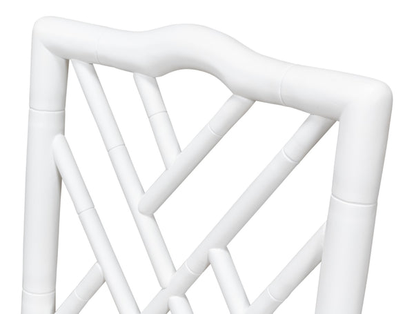 Sarreid Brighton Bamboo Side Chairs Set Of 2 – Stylish Oak Frame With White Finish & Cozy Linen Fabric White  53705