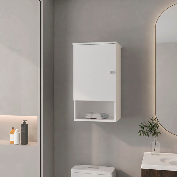 English Elm Medicine Cabinet Porto White - Engineered Wood Bath Storage, Soft-Close Door, 3 Shelves, Slim Design B092P238698