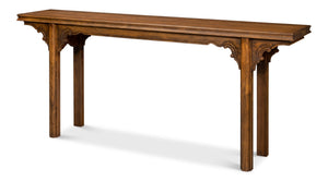 Sarreid Equestrian Console Table - Exquisite Beechwood Craftsmanship With Stunning Carved Apron Details Brown  53722-j