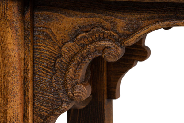 Sarreid Equestrian Console Table - Exquisite Beechwood Craftsmanship With Stunning Carved Apron Details Brown  53722-j