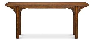 Sarreid Equestrian Console Table - Exquisite Beechwood Craftsmanship With Stunning Carved Apron Details Brown  53722-j