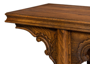 Sarreid Equestrian Console Table - Exquisite Beechwood Craftsmanship With Stunning Carved Apron Details Brown  53722-j