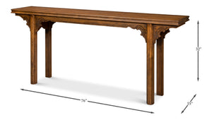 Sarreid Equestrian Console Table - Exquisite Beechwood Craftsmanship With Stunning Carved Apron Details Brown  53722-j