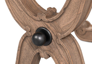 Sarreid Joyner Equestrian Bench - Luxurious Cow Leather & Iron With Gunmetal Finish, Beechwood Barn Grey Style Brown  53725-i