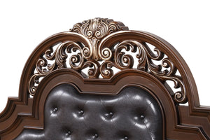 English Elm Lyon King Bed In Rich Cherry - Elegant Design With Tufted Headboard & Hand-Painted Gold Accents B078S00603