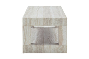 English Elm Modern Two Tier Rectangular Coffee Table with Open Shelf Mdf Build for Living Rooms W3875P389660