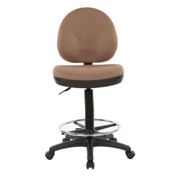 OSP Home Furnishings Sculptured Ergonomic Drafting Chair with Lumbar Support and Adjustable Footring for Studios DC550-232