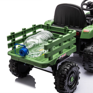 English Elm Ride on Electric Tractor Toy with Trailer 24v 400w Dual Motors Remote Control Led Emerald W1578P193905