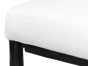 Sarreid Kings Road Bench - Elegant Iron Frame With Cozy Fabric Upholstery For Stylish Outdoor Seating White  53756