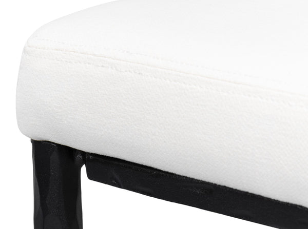 Sarreid Kings Road Bench - Elegant Iron Frame With Cozy Fabric Upholstery For Stylish Outdoor Seating White  53756