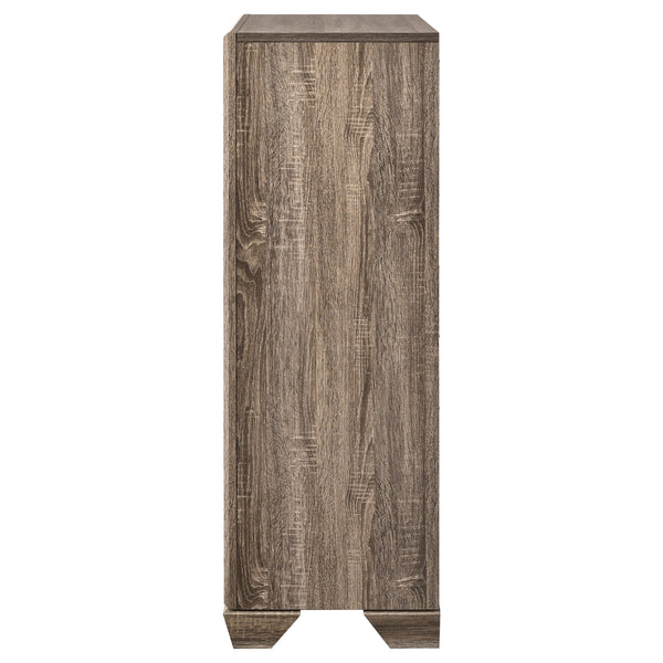 English Elm Harrison Washed Taupe 5-Drawer Chest with Soft Oak Grain, Slim Black Accents, Calm Clutter-Free Style B062P378454