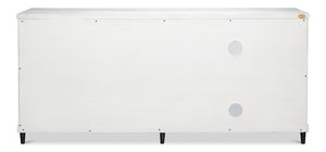 Sarreid Elegance White Finish Credenza - Stylish Pine Wood & Iron Design For Modern Home Storage Solutions White  53760