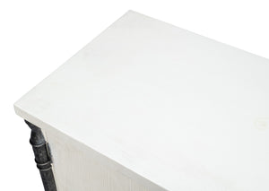 Sarreid Elegance White Finish Credenza - Stylish Pine Wood & Iron Design For Modern Home Storage Solutions White  53760