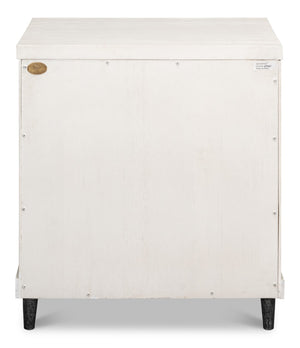 Sarreid Elegance Nightstand - Chic White Finish, Durable Pine Wood & Stylish Cast Iron Accents For Any Room White  53761