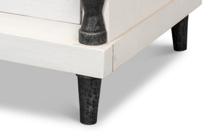 Sarreid Elegance Nightstand - Chic White Finish, Durable Pine Wood & Stylish Cast Iron Accents For Any Room White  53761