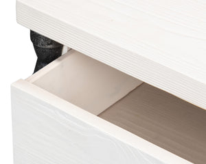 Sarreid Elegance Nightstand - Chic White Finish, Durable Pine Wood & Stylish Cast Iron Accents For Any Room White  53761