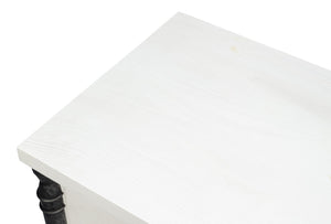 Sarreid Elegance Nightstand - Stylish White Finish Modern Design With Durable Pine Wood & Iron Accents White  53762