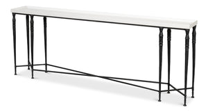 Sarreid Nathaniel Antique Black And Off White Console Table - Stylish Pine And Iron Design For Your Home White  53764