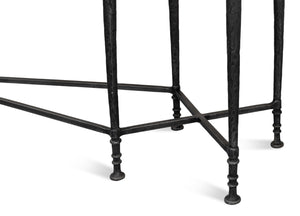Sarreid Nathaniel Antique Black And Off White Console Table - Stylish Pine And Iron Design For Your Home White  53764
